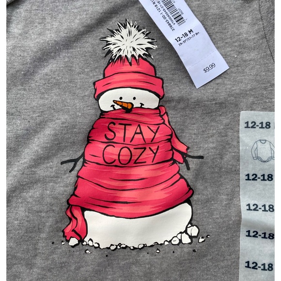 NWT Snowman "Stay Cozy" Onesie - Size 12-18M ⛄️ - Picture 3 of 3